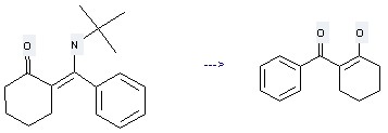 The Cyclohexanone, 2-benzoyl- could be obtained by the reactant of 2-(tert-butylamino-phenyl-methylene)-cyclohexanone.